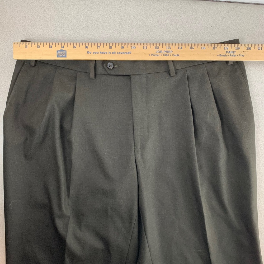Ralph Lauren Dress Pants Mens 40x29 (fit 38x29) Brown Pleated Cuffed Trousers - Picture 9 of 12